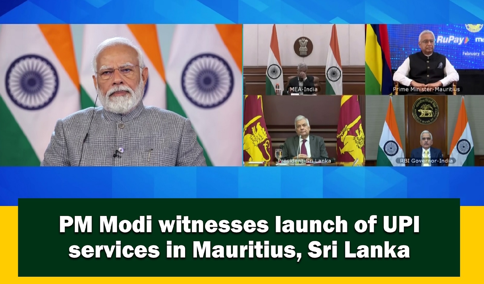 Prime Minister  Narendra Modi witnesses launch of UPI services in Mauritius  Sri Lanka
